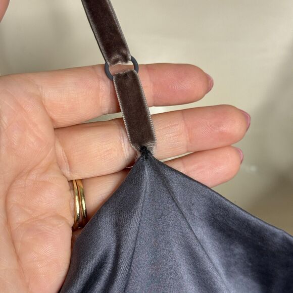 Mossimo‎ Womens Silk Tank Top Cami XL Black Gray Babydoll Empire Waist Goth 90s - Picture 10 of 11